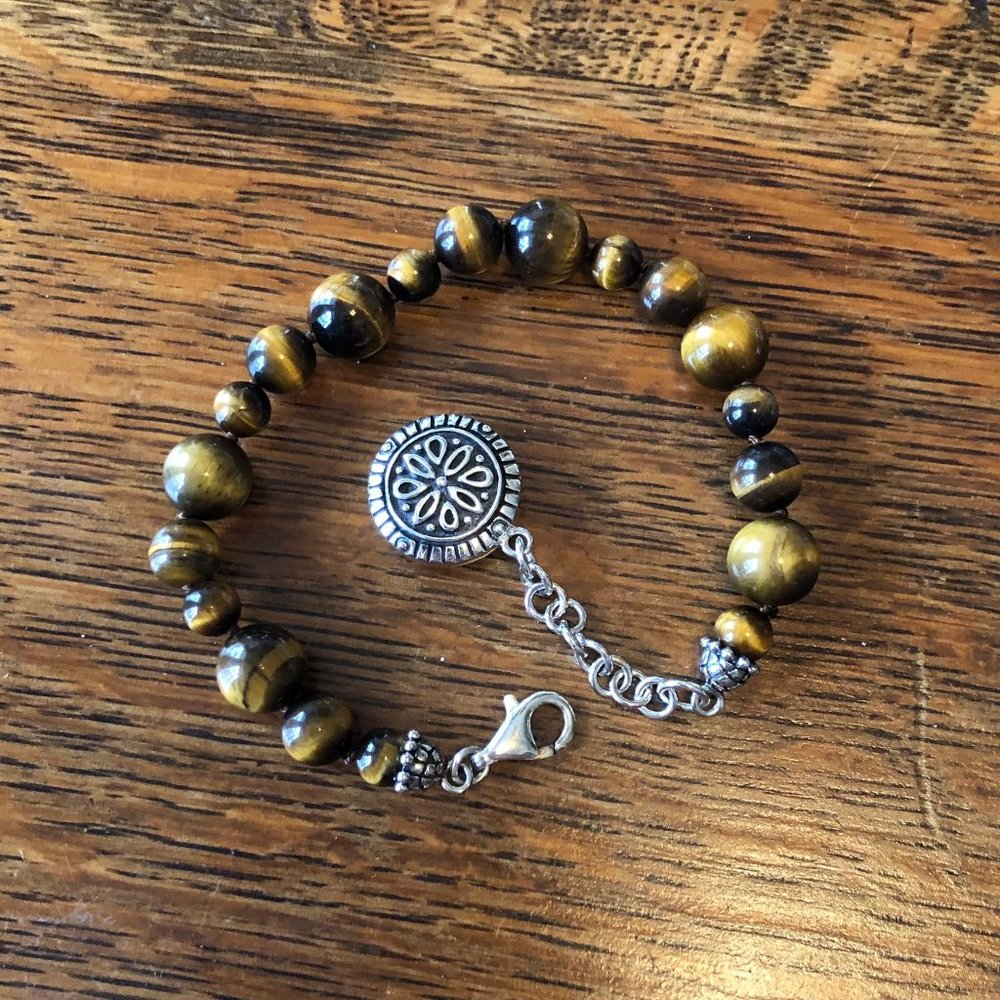 $68  Whitney Kelly Estate Tiger Eye Bracelet marked WK 925 China